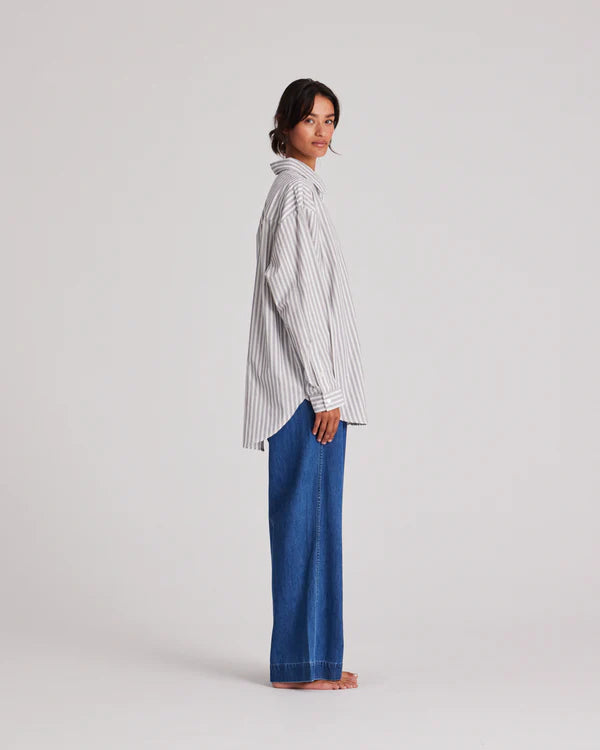 Gia + Lisva ASTRID SHIRT YARN DYED - WHITE/BLUE