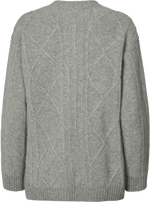 Gai + Lisva CLARA LAMBSWOOL CARDIGAN - GREY MELANGE