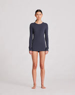 Gai + Lisva THYRA L/S COTTON TOP - AFTER MIDNIGHT