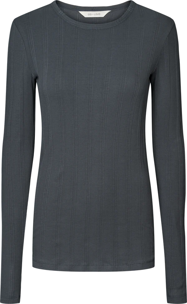 Gai + Lisva THYRA L/S COTTON TOP - AFTER MIDNIGHT