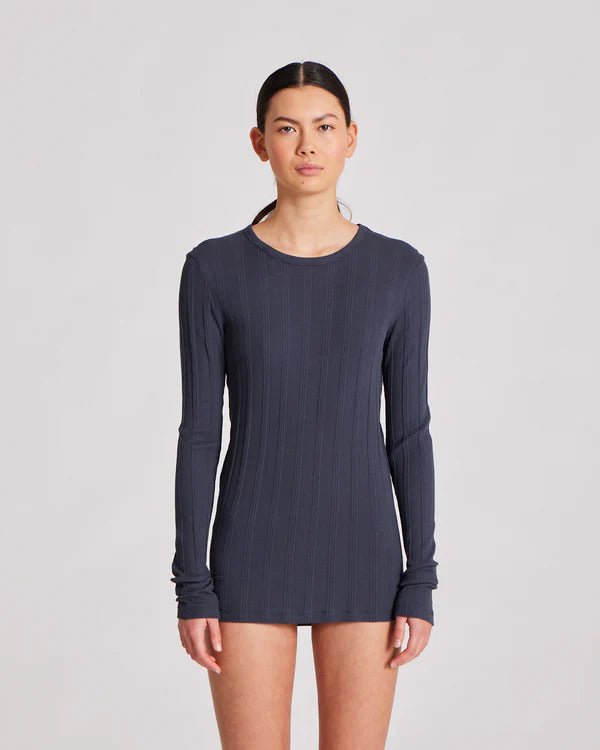 Gai + Lisva THYRA L/S COTTON TOP - AFTER MIDNIGHT