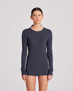 Gai + Lisva THYRA L/S COTTON TOP - AFTER MIDNIGHT