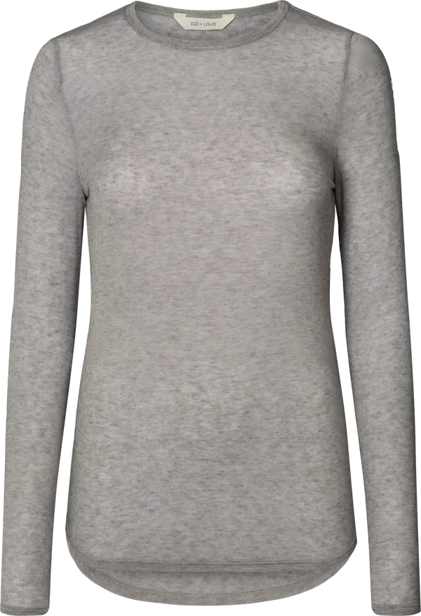 Gai + Lisva THYRA WOOL TOP - LIGHT GREY MELANGE