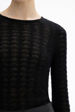 House of Dagmar Wool Lace Top Black