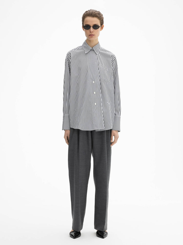 House of Dagmar Asymmetric Shirt Black White
