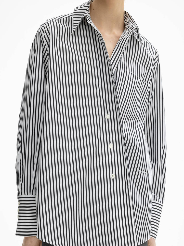 House of Dagmar Asymmetric Shirt Black White
