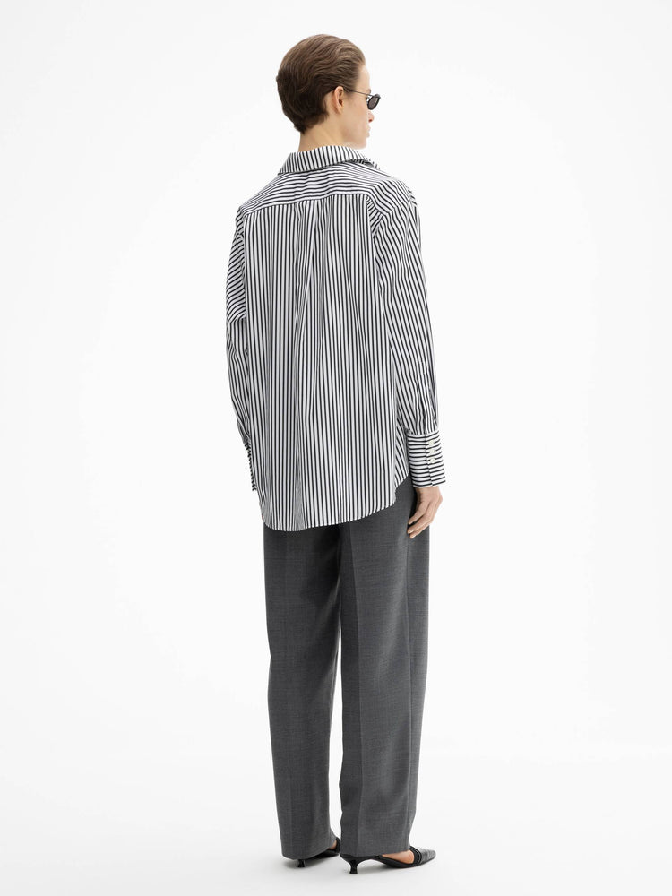 House of Dagmar Asymmetric Shirt Black White