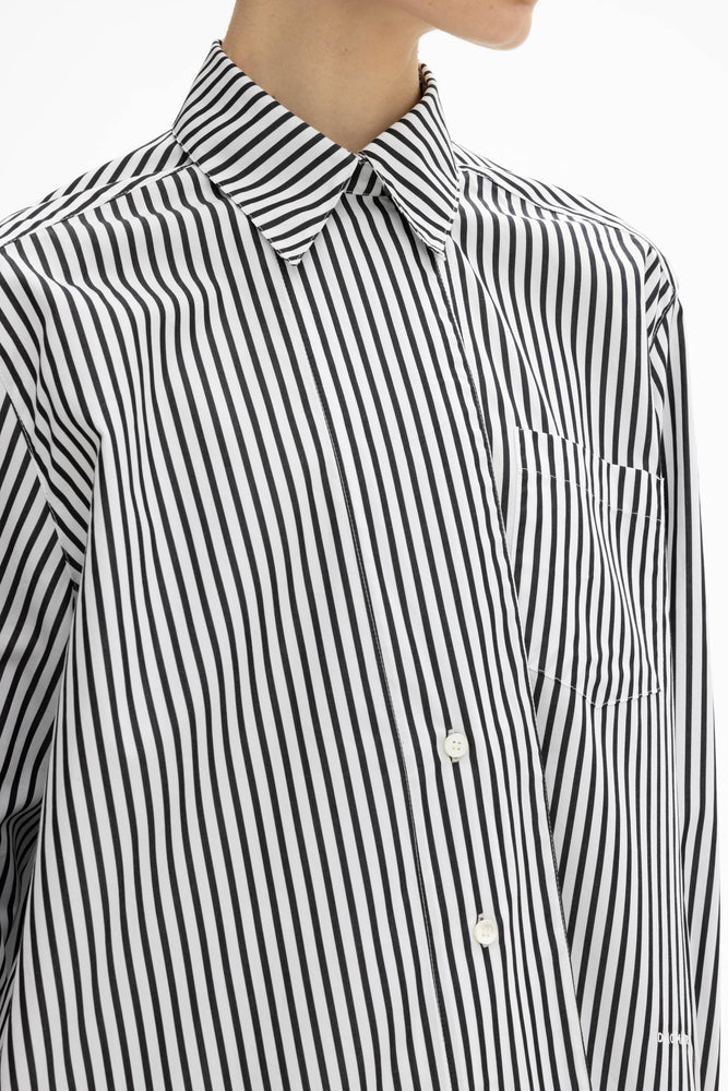 House of Dagmar Asymmetric Shirt Black White