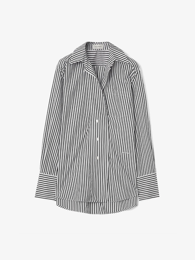 House of Dagmar Asymmetric Shirt Black White