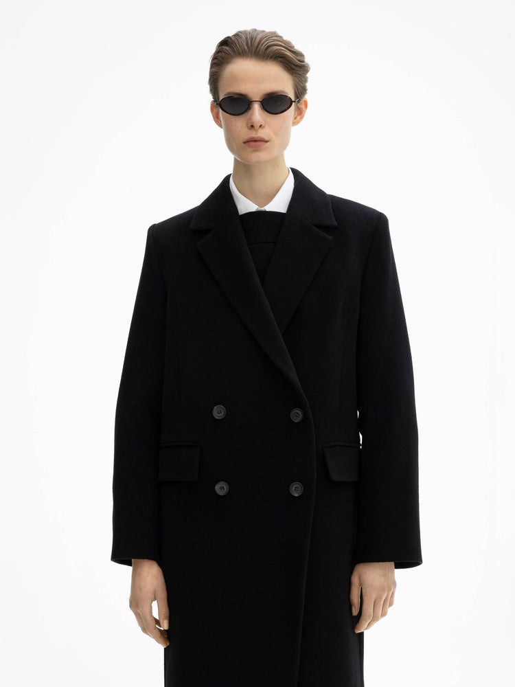 House of Dagmar Double Breasted Coat Black