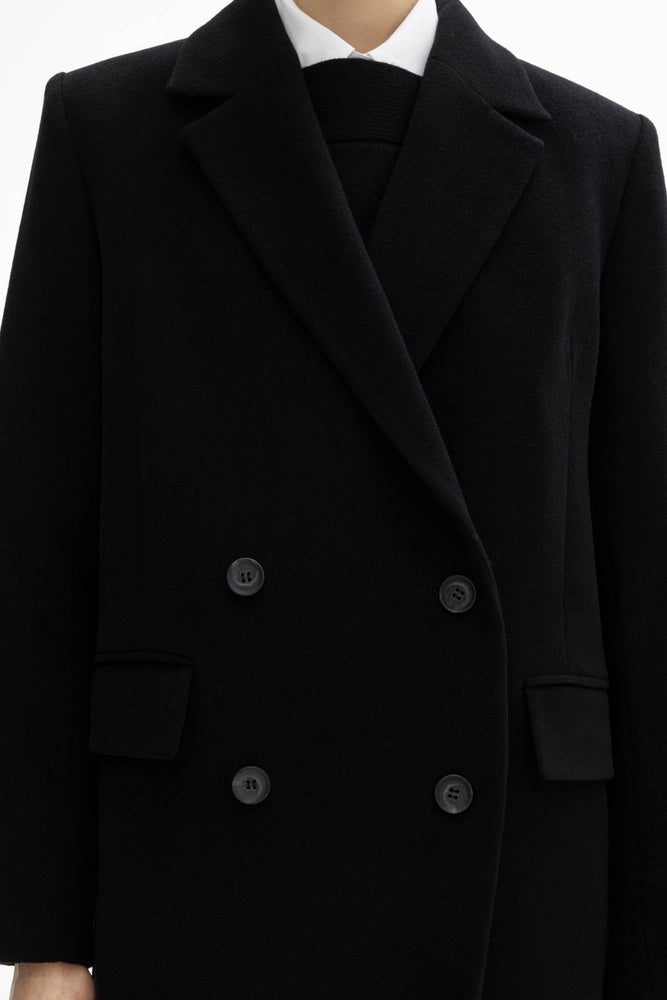 House of Dagmar Double Breasted Coat Black