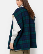 INES TEDDY OVERSIZED JACKET | BLUE CHECKS W/ TEDDY LINING