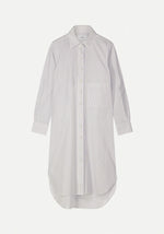 Les Coyotes de Paris Double collar shirt dress blue stripe