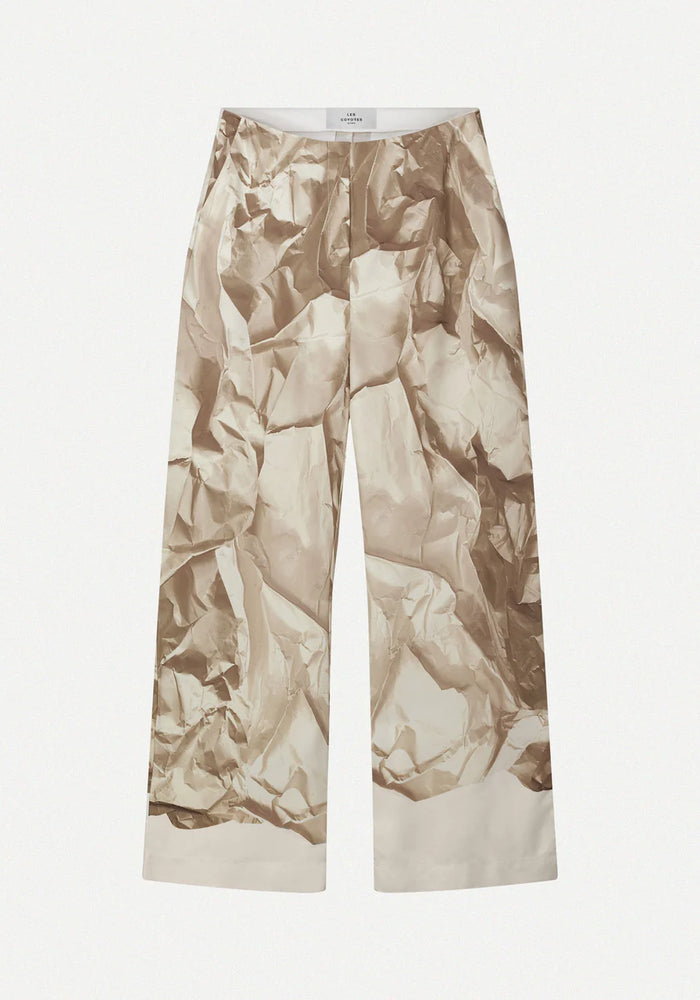 Les Coyotes de Paris Fluid trousers crushed paper print