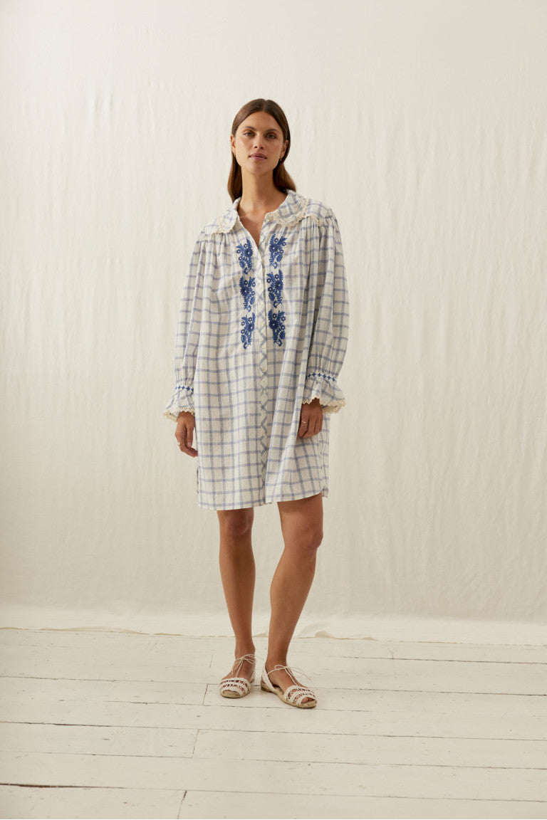 penina dress in denim blue misha MISHA Penina Dress in Denim Blue