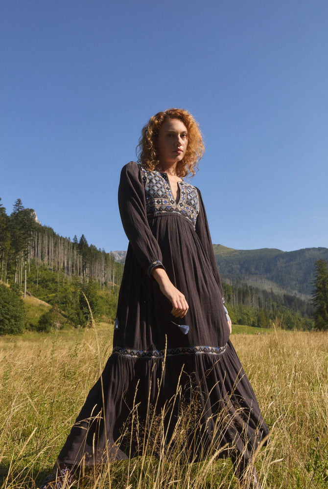 Louise Misha GABRIELLA DRESS Charcoal