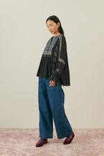 Louise Misha MARIELLA BLOUSE Charcoal