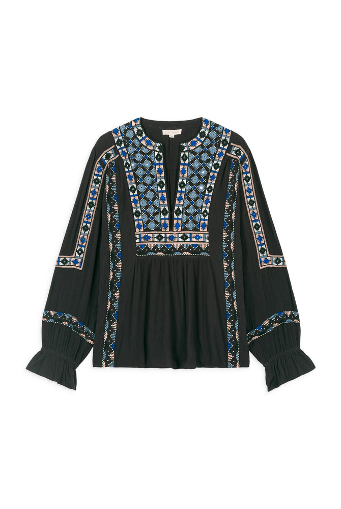 Louise Misha MARIELLA BLOUSE Charcoal