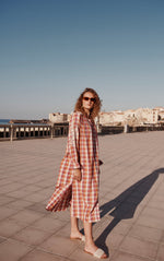 Louise Misha Deepali dress - Cream sunset checks