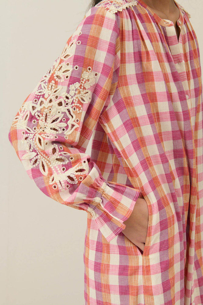 Louise Misha Deepali dress - Cream sunset checks