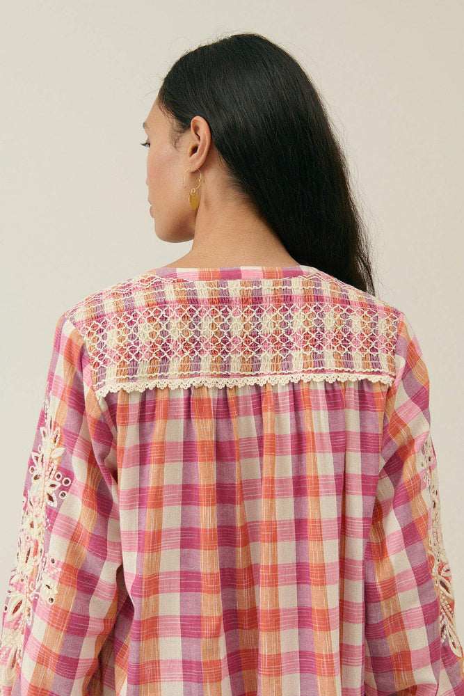 Louise Misha Deepali dress - Cream sunset checks