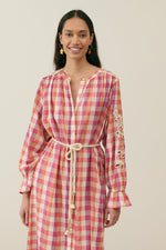 Louise Misha Deepali dress - Cream sunset checks