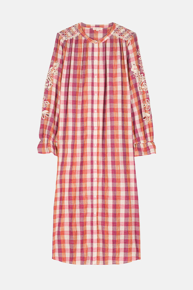 Louise Misha Deepali dress - Cream sunset checks