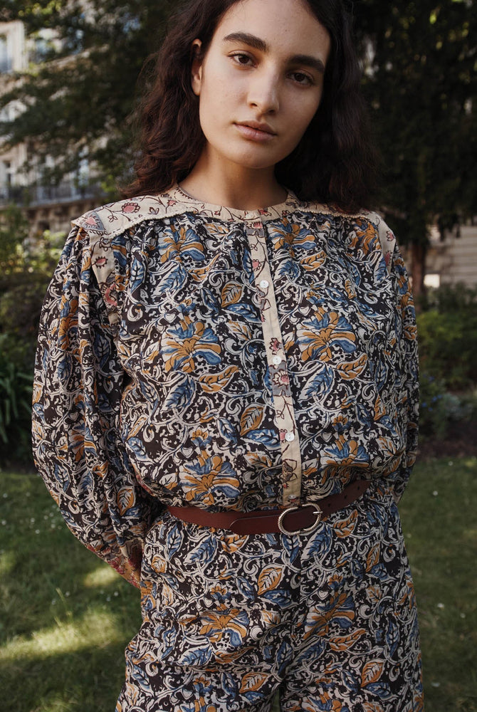 Louise Misha JANE BLOUSE Charcoal Poem