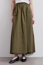Pomandère Skirt in Cotton Gabardine Khaki