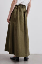 Pomandère Skirt in Cotton Gabardine Khaki