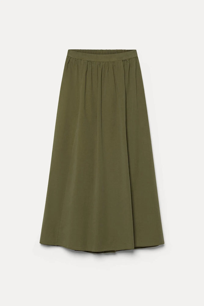 Pomandère Skirt in Cotton Gabardine Khaki