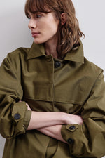 Pomandère Short Trench Coat Khaki