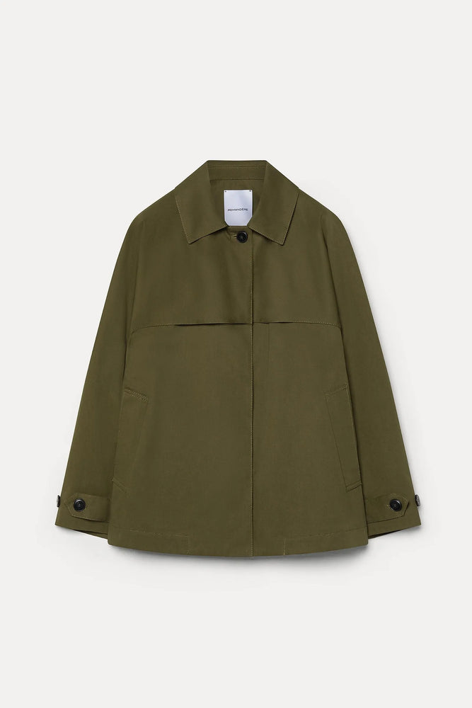 Pomandère Short Trench Coat Khaki