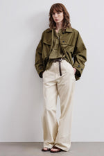 Pomandère Short Trench Coat Khaki