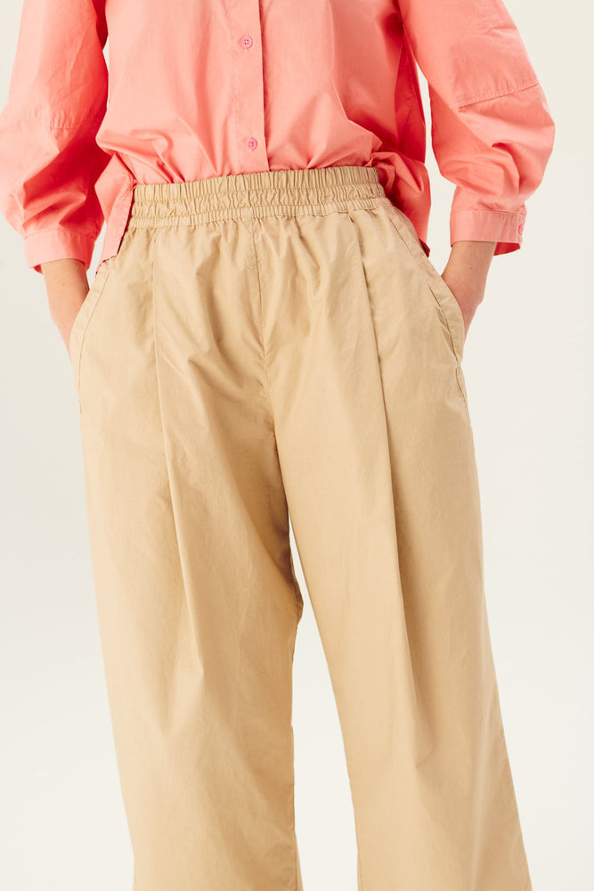 Rue De Tokyo Pia Organic Garment Dyed Poplin Pants - Beige