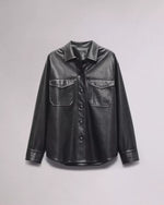 Rag and Bone Camilla Faux-Leather Shirt Jacket Black
