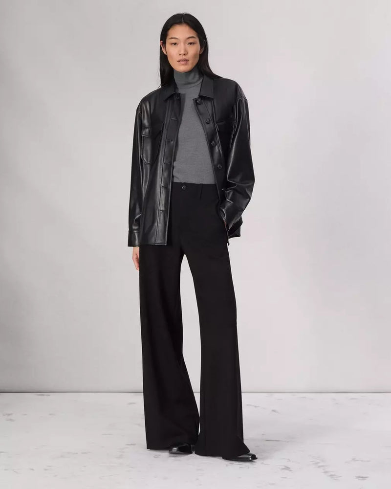 Rag and Bone Camilla Faux-Leather Shirt Jacket Black