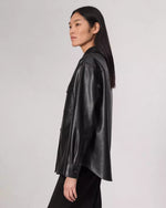 Rag and Bone Camilla Faux-Leather Shirt Jacket Black