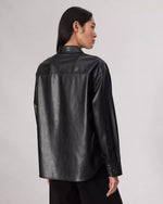 Rag and Bone Camilla Faux-Leather Shirt Jacket Black