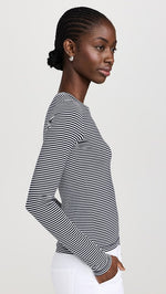 Rag & Bone Luca Striped Tee Black/White