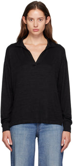 Rag and Bone The Knit Polo Black