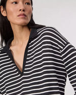 Rag and Bone The Knit Polo Striped Black/White