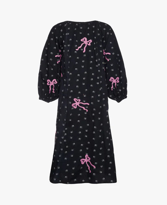 Sissel Edelbo Regina Organic Cotton Dress Black/Cyclamen Pink