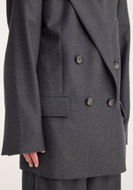 Róhe Double Breasted Tailored Jacket Dark Grey Melange