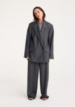 Róhe Double Breasted Tailored Jacket Dark Grey Melange