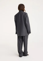 Róhe Double Breasted Tailored Jacket Dark Grey Melange