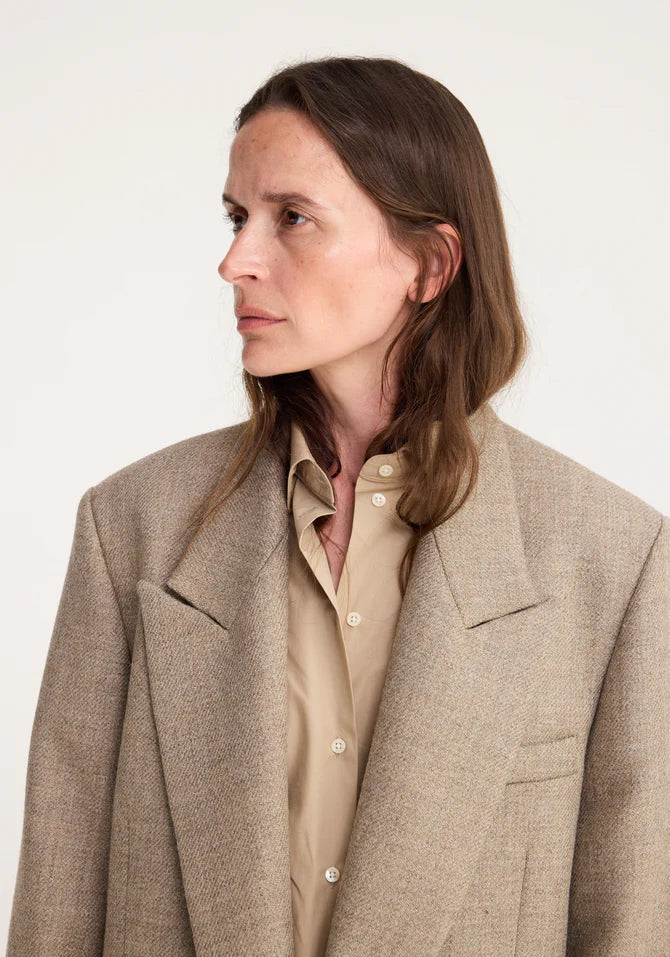 Róhe Double Breasted Tailored Jacket Hazelnut Melange