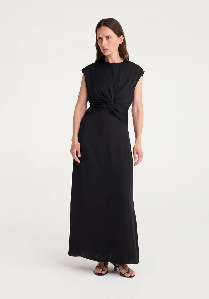Rhe Draped Dress Black Peony Rouge Rhe Draped Dress Black Peony Rouge