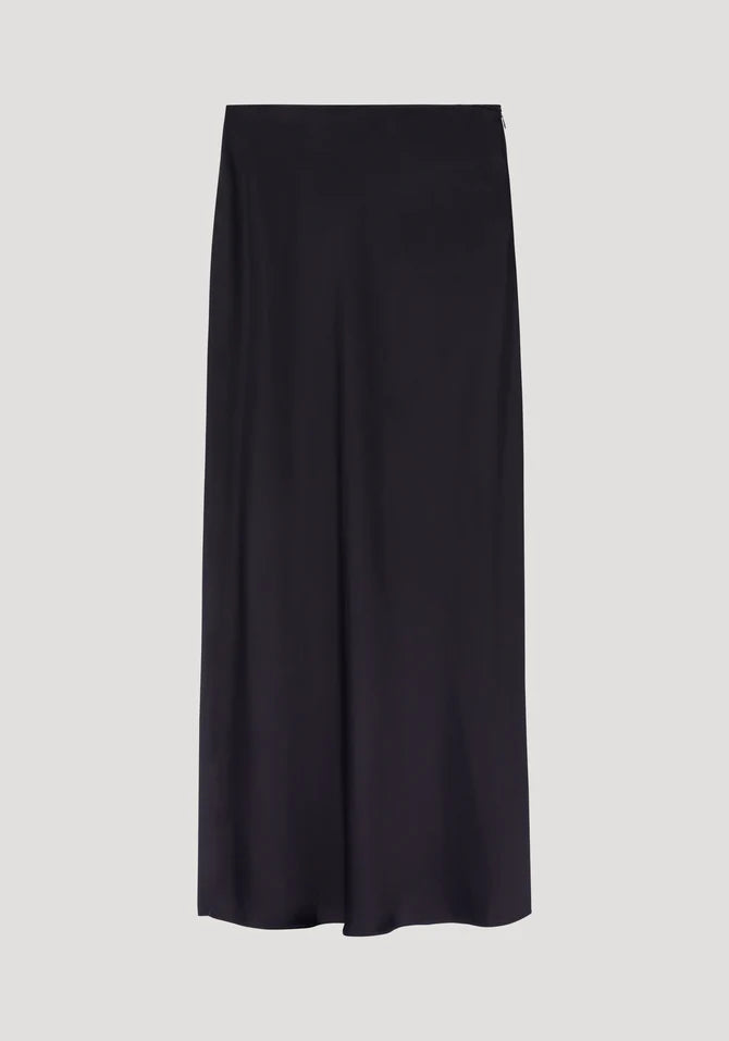 Róhe Long Satin Skirt Noir