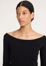 Róhe Off Shoulder Knitted Long Sleeve Black